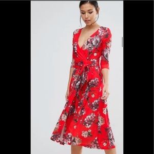 Floral red dress